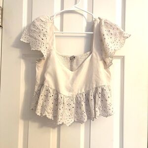 American Eagle white baby doll top